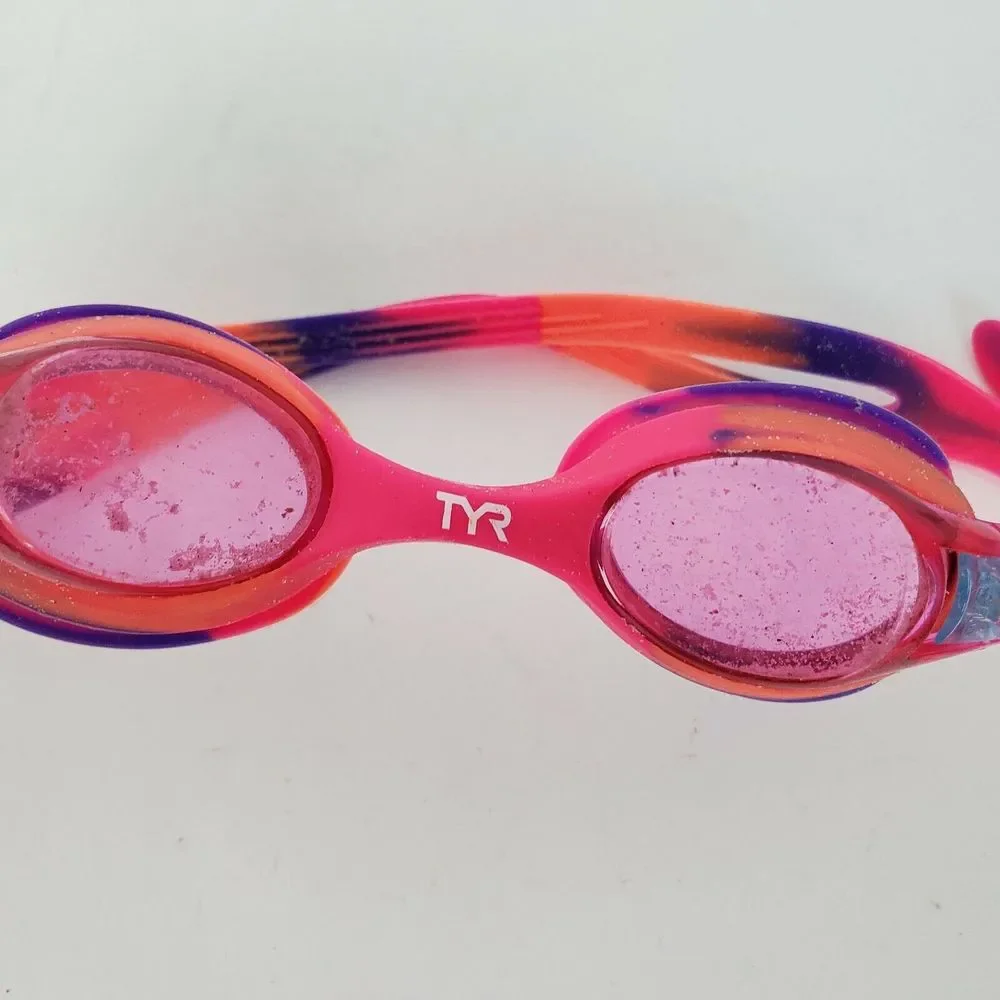 TYR Tie‎ Dye Girls Swim Goggles Pink Blue